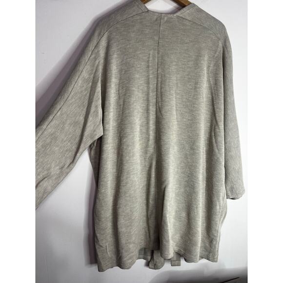 Donni. Open Oversized Lighter Weight Cardigan One Size Ivory Gray - Picture 5 of 7